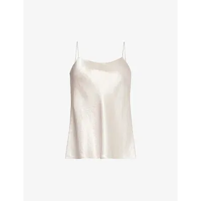 Satin Scoop-neck Cami In Champagne