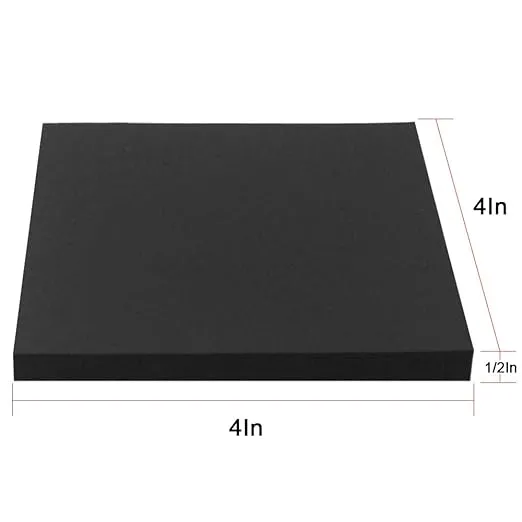 Storystore Foam Sheets Self Adhesive Closed Cell Foam Neoprene Rubber Sheets Insulation Anti Vibration Foam Rubber Pads with Adhesive, Blac