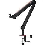 JOBY Wavo Boom Arm, Professional Boom Microphone Arm for Streamers and Podcasters, Silent Boom Arm, Cup and Headphones Holder, Table Clamp, Hidden Cable Chanel for Cable Management, Black