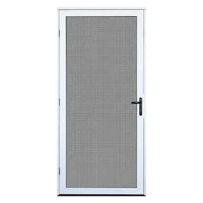 Unique Home Designs 36 in. x 80 in. White Surface Mount Ultimate Security Screen Door with Meshtec Screen 5V0002EL0WH00B