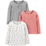 Simple Joys by Carter's Baby Girls' Long-Sleeve Shirts, Pack of 3