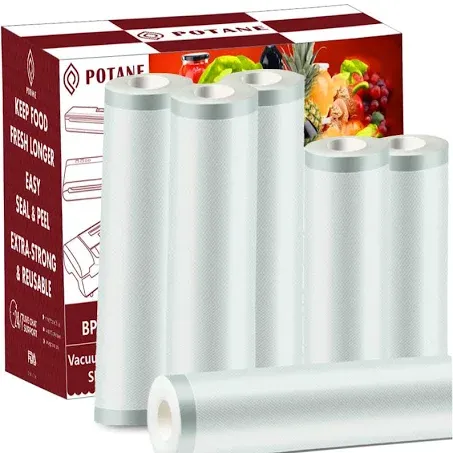 6 Pack 11"x20'(3Rolls) and 8"x20' (3Rolls)Thickened Vacuum Sealer Bags , Smell-Proof, Puncture Prevention, Heavy duty for POTANE, Food Saver, Great for Vacuum storage,Meal Prep or Sous Vide