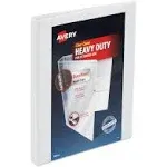 Avery Heavy-Duty View Binder with DuraHinge and One Touch Slant Rings, 3 Rings, 0.5&quot; Capacity, 11 x 8.5, White 