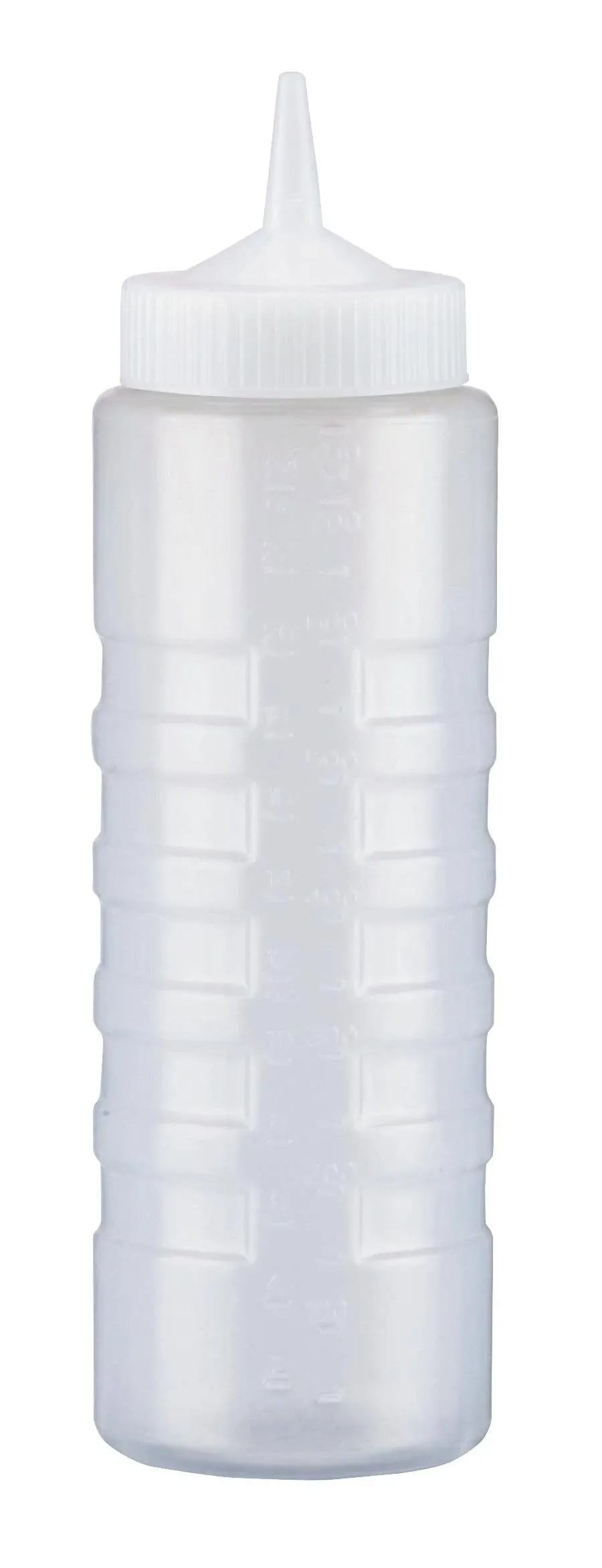 Vollrath Color Mate 4924-13 Clear Ridged Wide Mouth Single Tip Squeeze Bottle 24 Oz