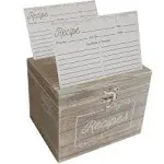 Dekali Designs Rustic Recipe Box and Cards and Dividers (4x6 Inches) - Comes with 50 Recipe Cards and 12 Beautiful Dividers - Wood Recipe Holder