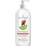 ATTITUDE Dishwashing Liquid - EWG Verified, Plant-Based, Pink Grapefruit - 33.8 Fl Oz