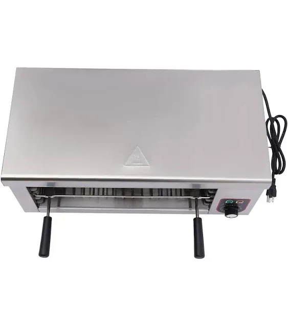 Electric Cheese Melter Cheesemelter Grill 2000W Countertop Salamander Broiler 120-570°F Commercial Cheese Melter Raclette Grill Cheesemelter Broiler Stainless Steel Toaster Oven