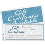 Adams Gift Certificates with Envelopes 8 x 3.4 White/Canary 25/Book GFTC1