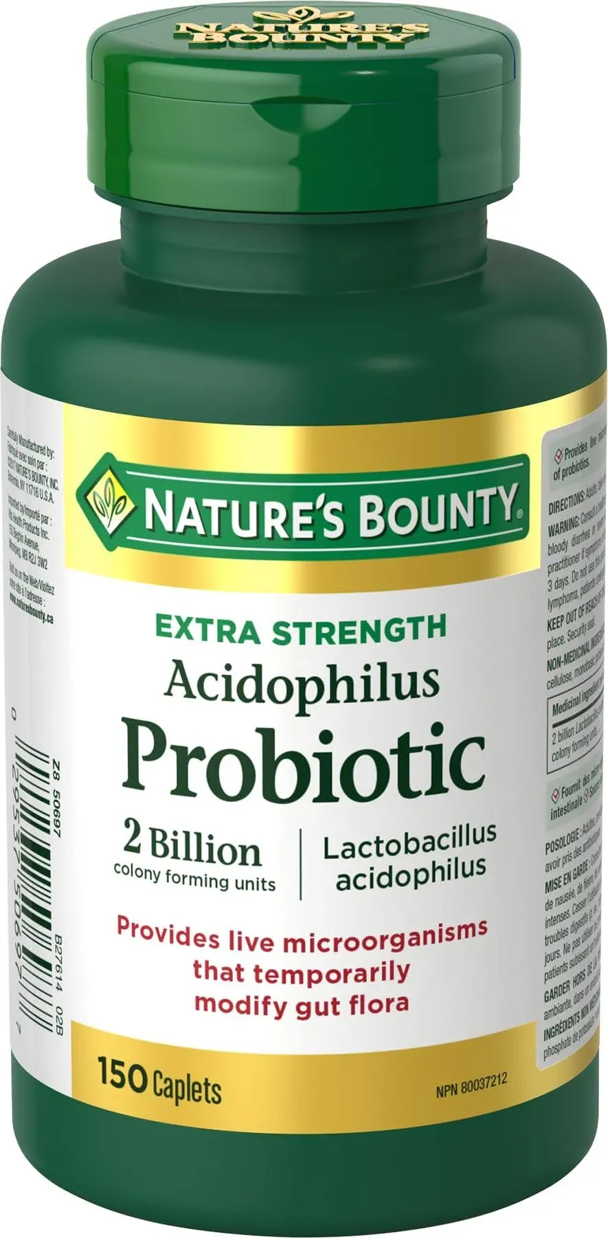 Nature's Bounty Acidophilus Probiotic 2 Billion, 150 Caplets