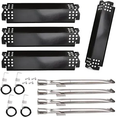 Grill Replacement Parts for Nexgrill 720-0830H, 720-0864, 720-0864M Gas Grills, 4 Pack Grill Burners, Heat Plates Shield and Igniter Replacement Repair Kit for Home Depot Nexgrill 4 Burner 720-0830H