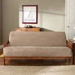 SureFit Home Décor Soft Suede Futon Slipcover, Polyester, Machine Washable, One Piece, Taupe Color