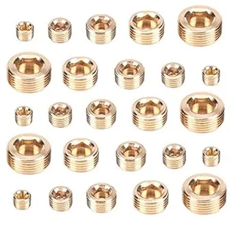 25 Pcs Brass Pipe Fitting, Hex Counter Sunk Plug, 1/8&#034; 1/4&#034; 3/8&#034; 1/2&#034; 3/4&#034; NPT B