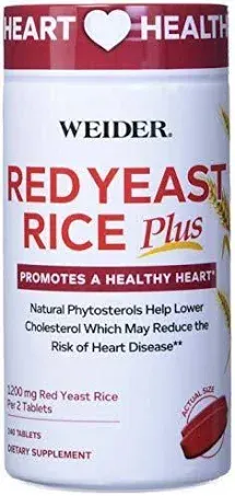 Weider Red Yeast Rice Plus 1200 mg., 240 Tablets