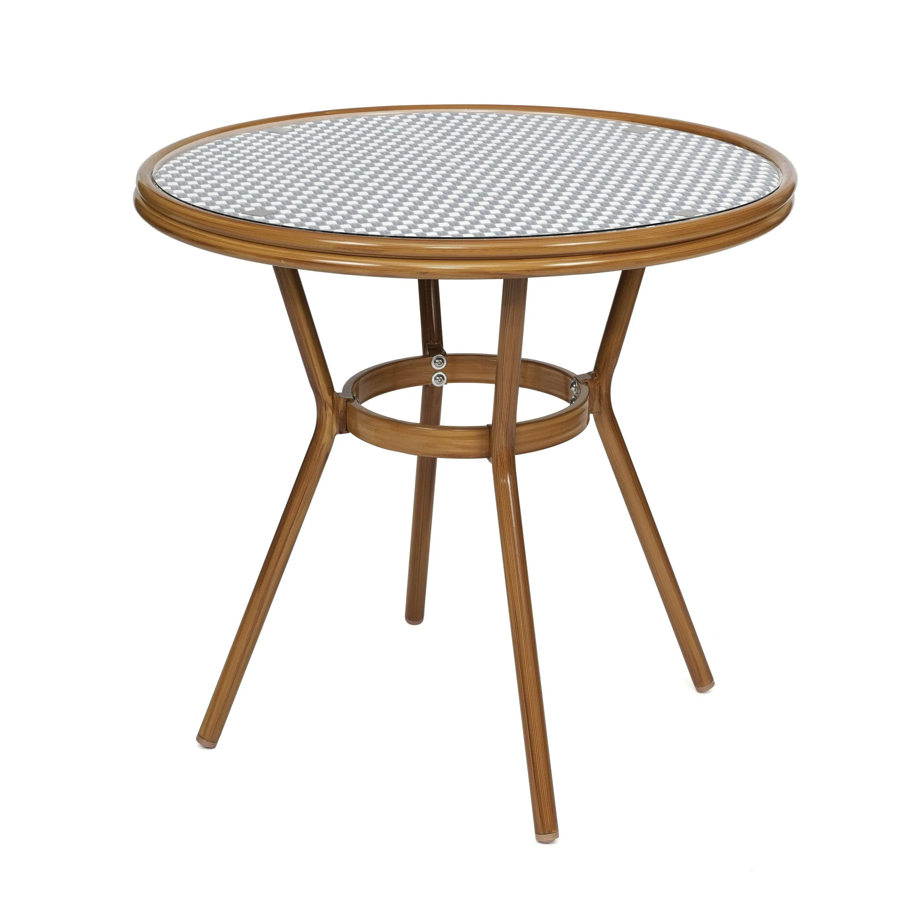 Flash Furniture Lourdes Indoor/Outdoor Commercial French Bistro Table, PE, Glass ...