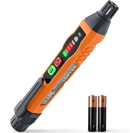 Natural Gas Detector, TopTes PT177 Gas Leak Detector with Audible & Visual Alarm, Portable Gas Sniffer to Locate Combustible Gas Leak Sources Like Methane,Propane for Home (Includes Battery x2)-Orange