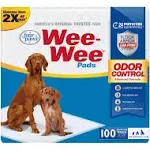 Four Paws Wee-Wee Odor Control Advanced Formula Pee Pads for Dogs of All Sizes, Leak-Proof Floor Protection Dog & Puppy Quilted Potty Training Pads, Unscented, 22" x 23" (100 Count)