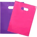 200 Pink & Purple Bags for Small Business 100 Pink and 100 Purple 1.5Mil 9"x12" Merchandise Bags Thick Glossy Retail and Shopping Bags with Die Cut Handles Boutique Bags