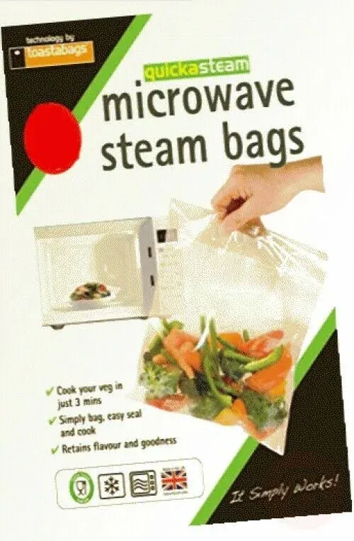 Microwave steam (Pack of 100) Medium Bags, 21 x 16.5 x 1.75 cm