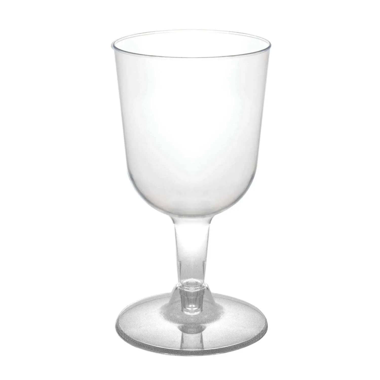 Party Essentials Disposable Hard Plastic Two Pieces Wine Glasses, 100-Count,