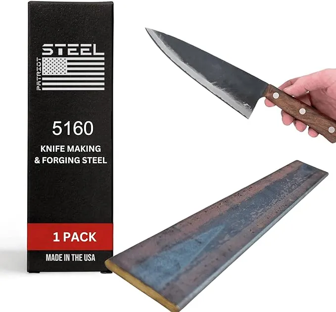 Patriot Steel - 5160 High Carbon Knife Making & Forging Steel - 2" Wide, 0.262" Thick, 12" Long