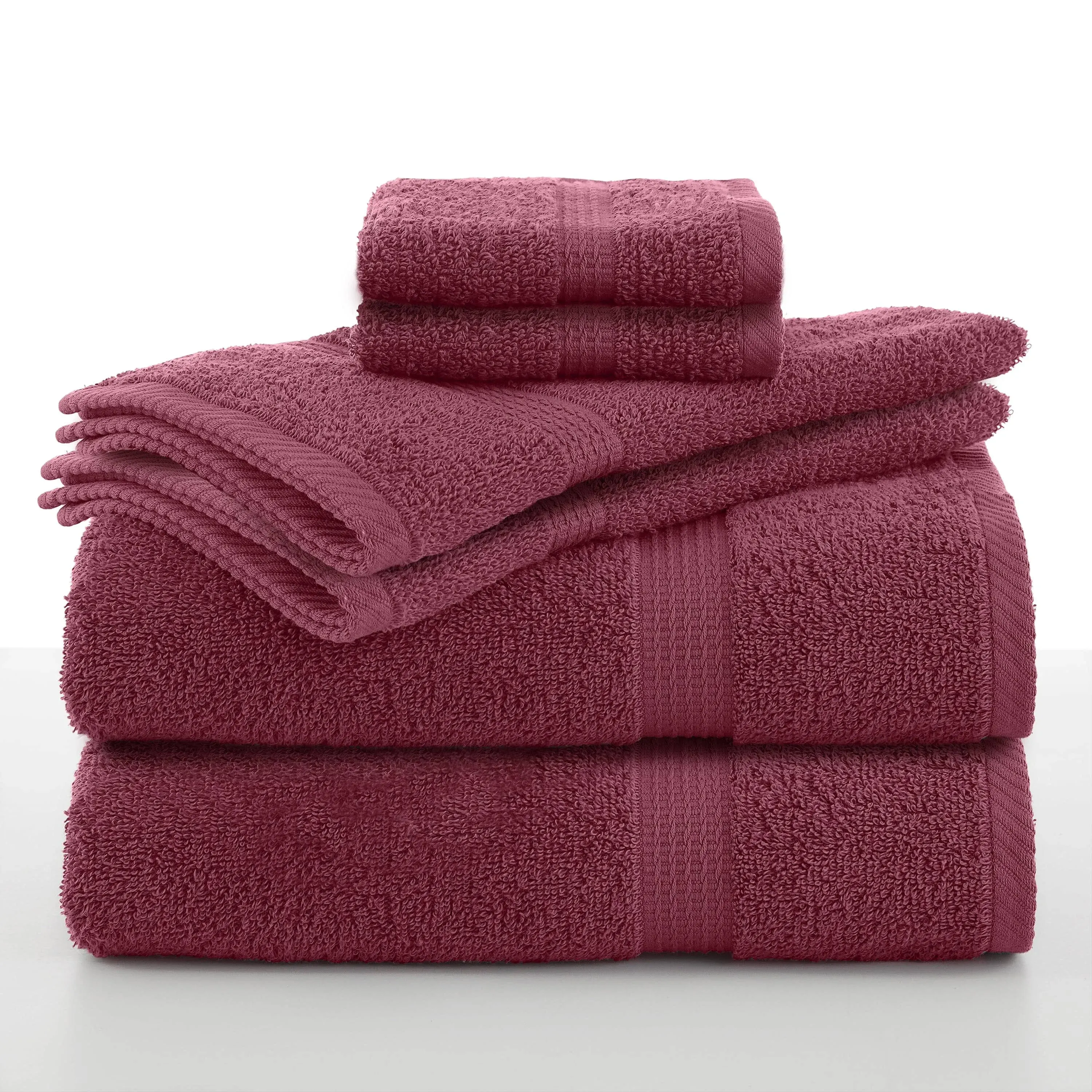 Utica Essentials 6-Piece Towel Set - Soft Red