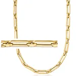 Ross-Simons Italian 14kt Yellow Gold Alternating Paper Clip Link Necklace  | eBay