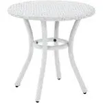 Crosley Palm Harbor Outdoor Wicker Round Side Table - White