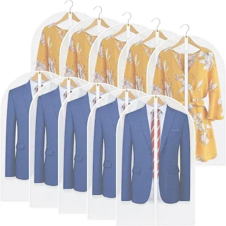 10 Pack 40" Garment Bags for Hanging Clothes,Clothes Bags for Storage Hanging,Moth P-roof Garment Bags,Garment Bags for Storage,Hanging Clothes Storage