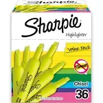 Sharpie Tank Style Highlighters Chisel Tip Assorted Colors 36/Pack