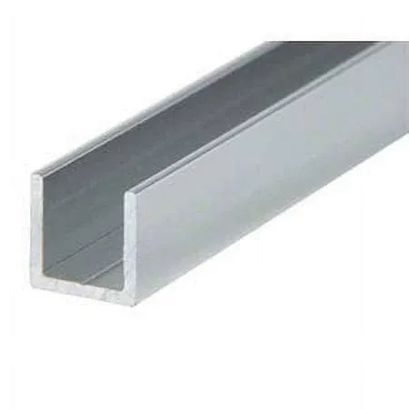 6 FT - 1" Aluminum Channel 1/16" Walls x 5/8" High 6063 Alloy T-6 Temper Clear Anodized