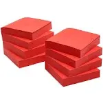 Juvale 8 Pack Bright Red Sticky Notes 3x3 Inch Self-Stick Note Pads for Home, Office Supplies (100 Sheets Per Pad)