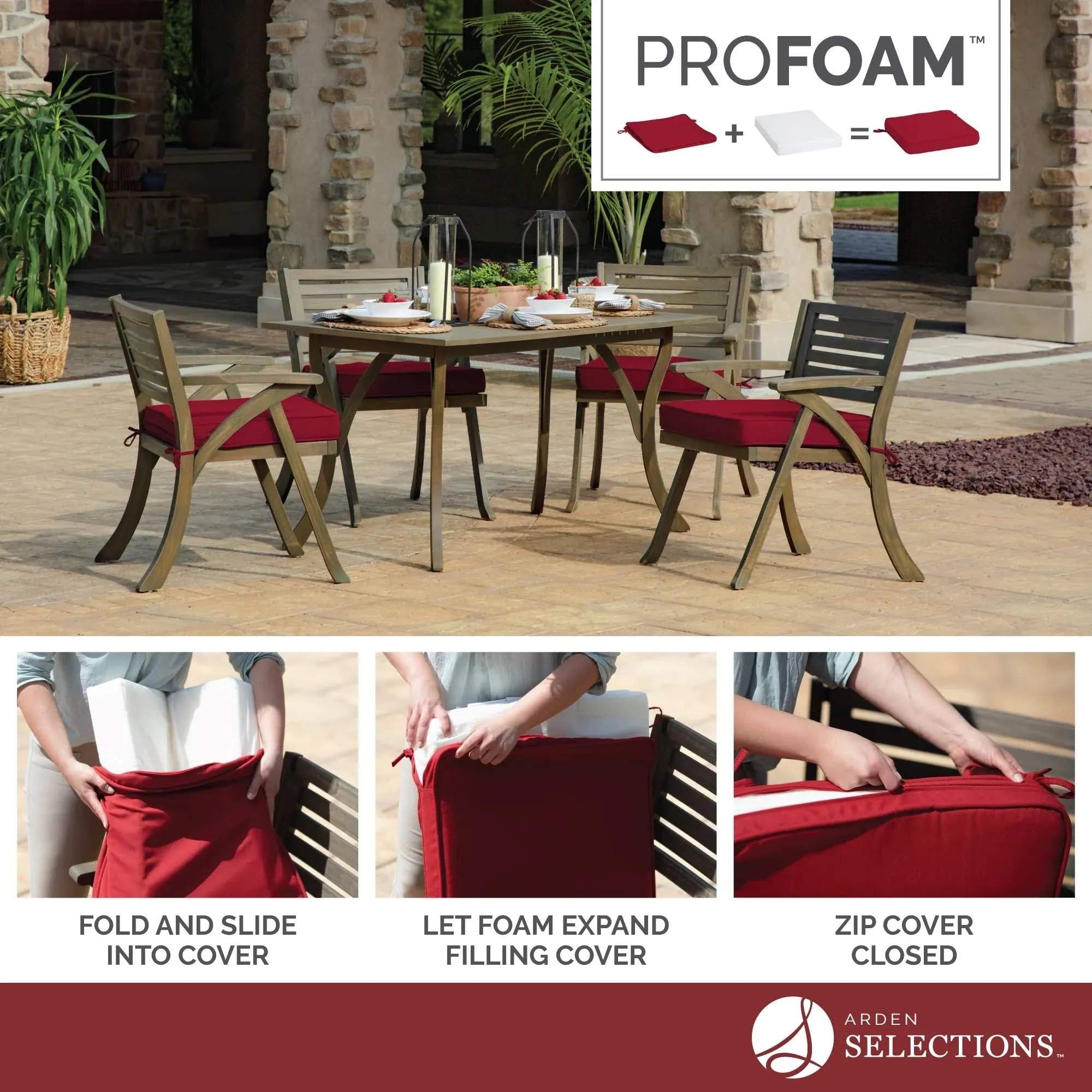 Arden Selections ProFoam 24 x 24 in Outdoor Deep Seat Bottom Cover - Sand Cream