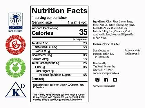 DAELMANS Stroopwafels, Dutch Waffles Soft Toasted, Caramel, Office Snack, Back to School, Mini Size, Kosher Dairy, Authentic Made In Holland, 1 Bulk Case, 200 Individually Wrapped Minis, 0.28 each