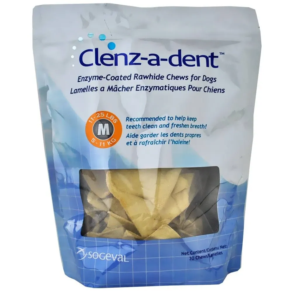 Ceva Clenz-A-Dent Enzymatic Rawhide Dental Chews for Dogs