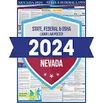 2024 Nevada State and Federal Labor Laws Poster - OSHA Workplace Compliant Includes FLSA FMLA and EEOC Updates - All in One Required Compliance Posting 24" x 36" - Laminated