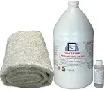 Polymer World- 1 Gal Polyester Resin with Rolled 1.5x50x5 Yard Chopped Strand Mat, Fiberglass Kit for Boats, Cars, Surfboard, RV Canoes, Jetski,Watercraft, with MEKP