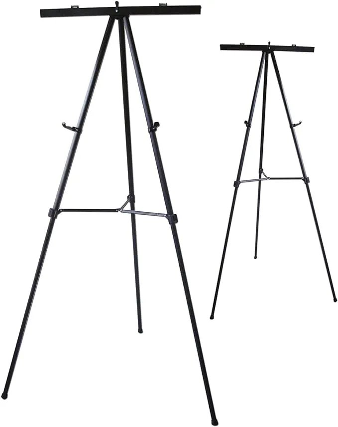 Lightweight Aluminum Flip-Chart Presentation Easel (2-Pack, Black)