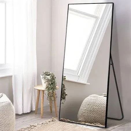 Neutype 22 inch x 64 inch Black Floor Mirror Full Length Mirror Standing Mirror ...