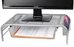 Mind Reader Raise Metal Mesh Monitor Stand with Drawer, 20" x 12" x 5.75", Silver, Supports 25 lbs