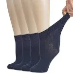 Women's Cotton Diabetic Ankle Socks for Daily Comfort, 4 Pairs