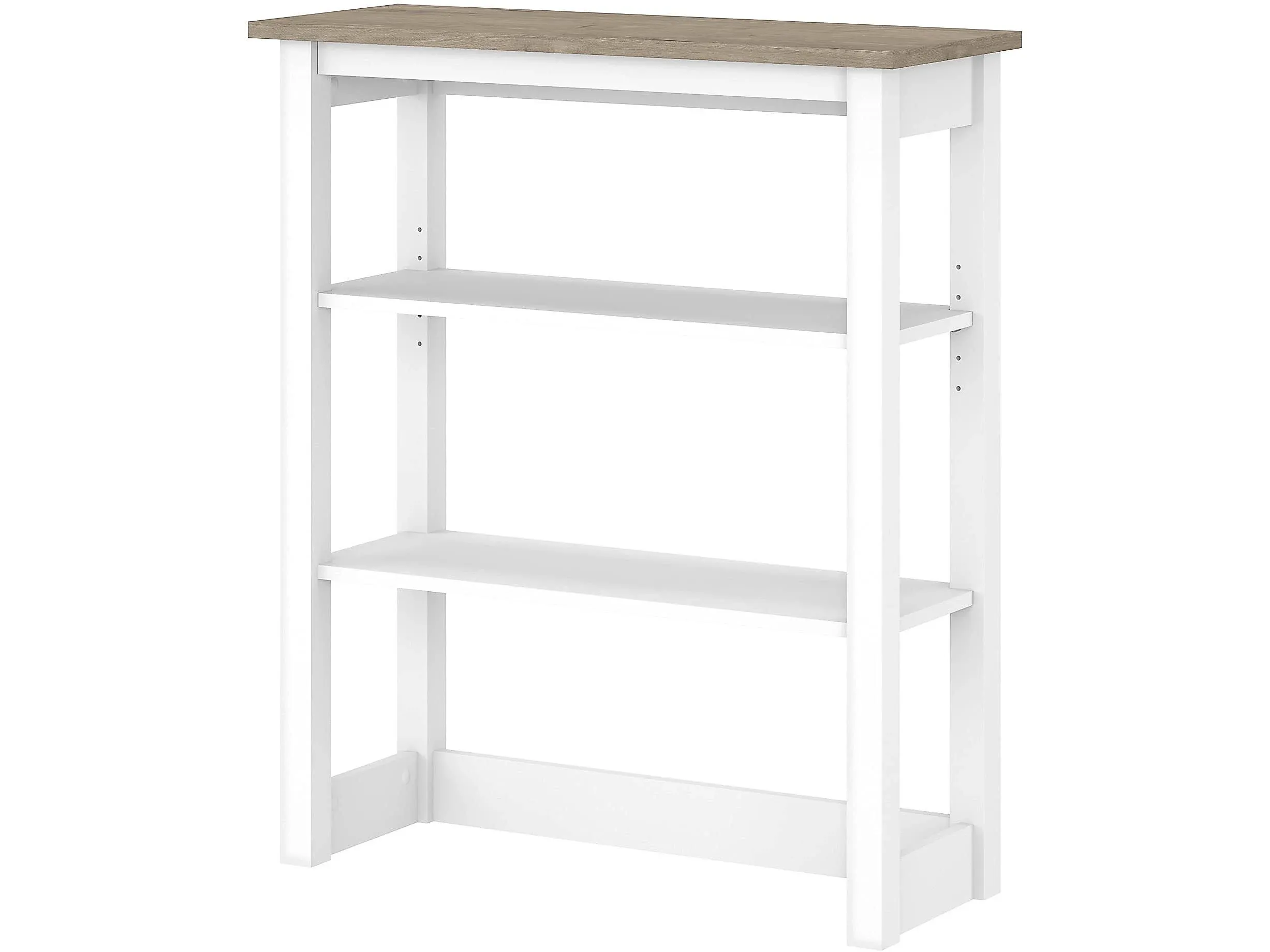 Bush Furniture Mayfield Tall Hutch Organizer in Pure White and Shiplap Gray | Storage for Home Office Workspace