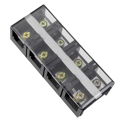 Uxcell Dual Rows 4 Positions 600V 100A Wire Barrier Block Terminal Strip