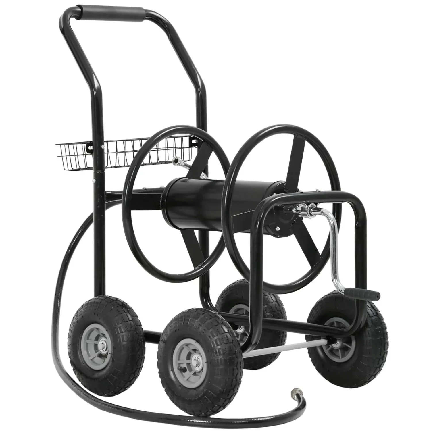 Garden Hose Reel Cart with Wheels Garden Lawn Water Truck Water Planting Cart Heavy Duty Outdoor Yard Water Planting Holds 300-Feet of 5/8-Inch Hose