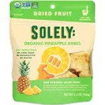 Solely Dried Fruit, Organic, Pineapple Rings - 5.5 oz