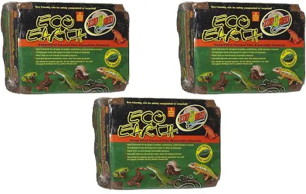 Zoo Med Eco Earth Compressed Coconut Fiber Substrate, 9 Bricks