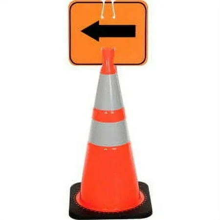 Traffic Cone Sign, 10 1/2 in H, 12 3/4 in W, 03-550-2WA