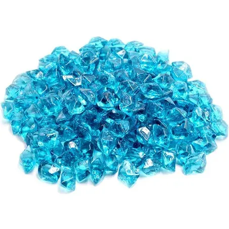 Skyflame 10-Pound Polygon Fire Glass for Fire Pit Fireplace Landscaping,1/2-inch, Aqua Blue