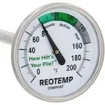 Reotemp 16 inch Fahrenheit Backyard Compost Thermometer with Digital C