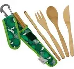 To-Go Ware Premium Utensil Set, Green Tropics Print