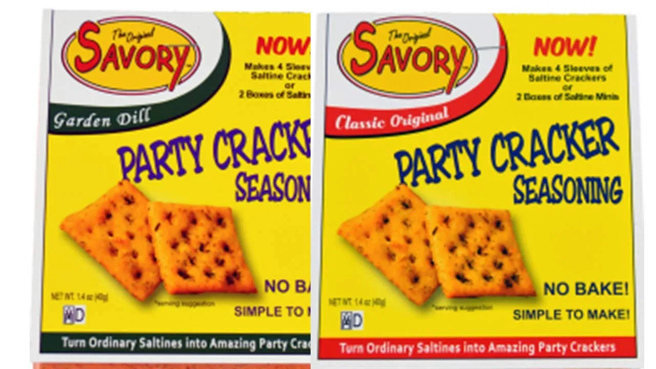 Savory Saltine 2-Pack - 1 Garden Dill, 1 Classic Original Plus 2 Large Double Sealed Zip Top Bags